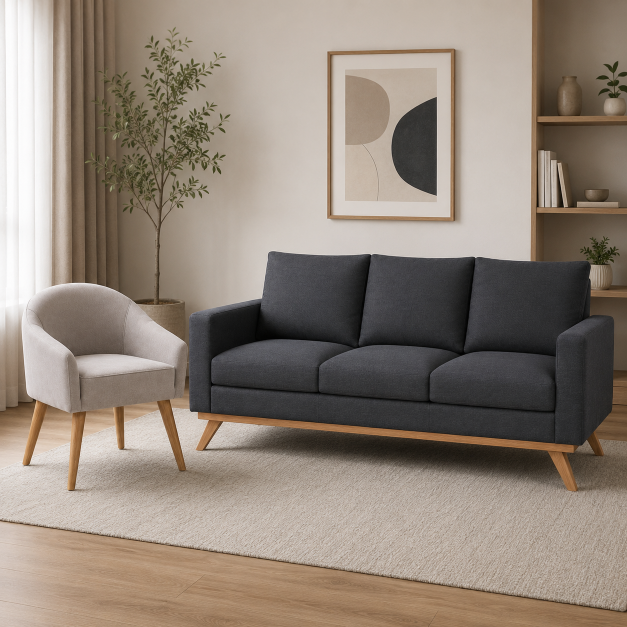 Sofá Blake 3 puestos y Silla Venecia