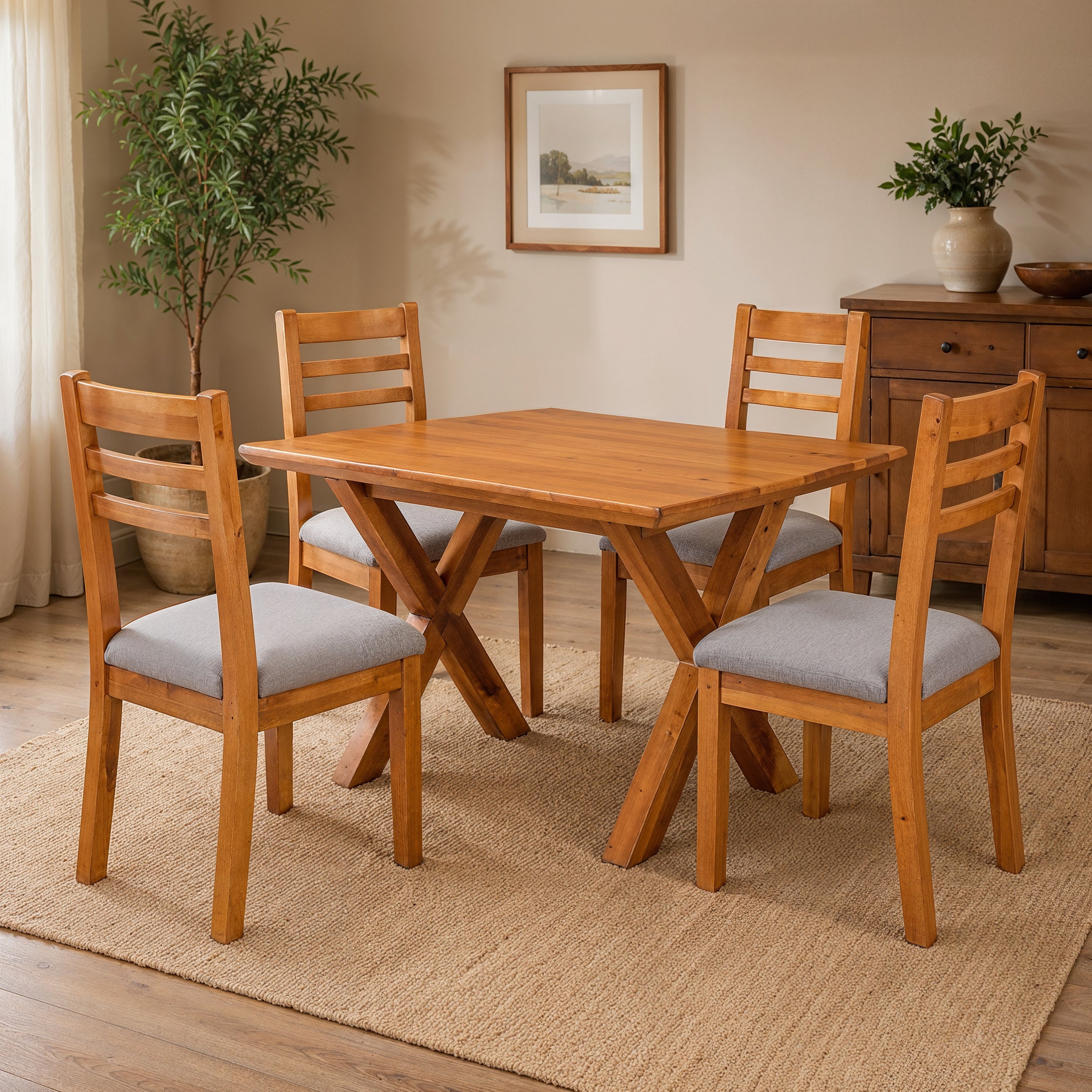 Comedor Mérida, 4 Sillas Milan
