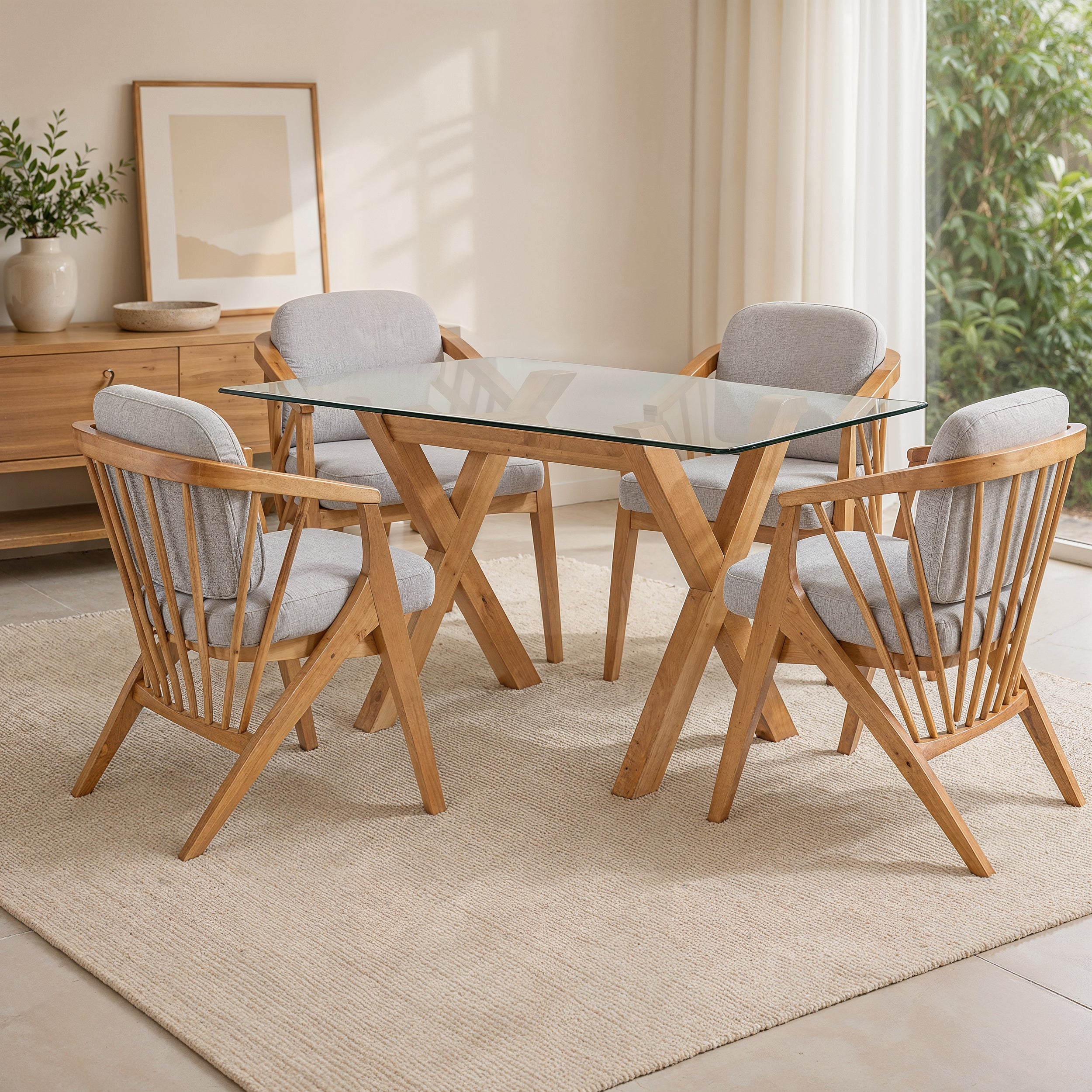 Comedor Mérida Vidrio, 4 Sillas Niza