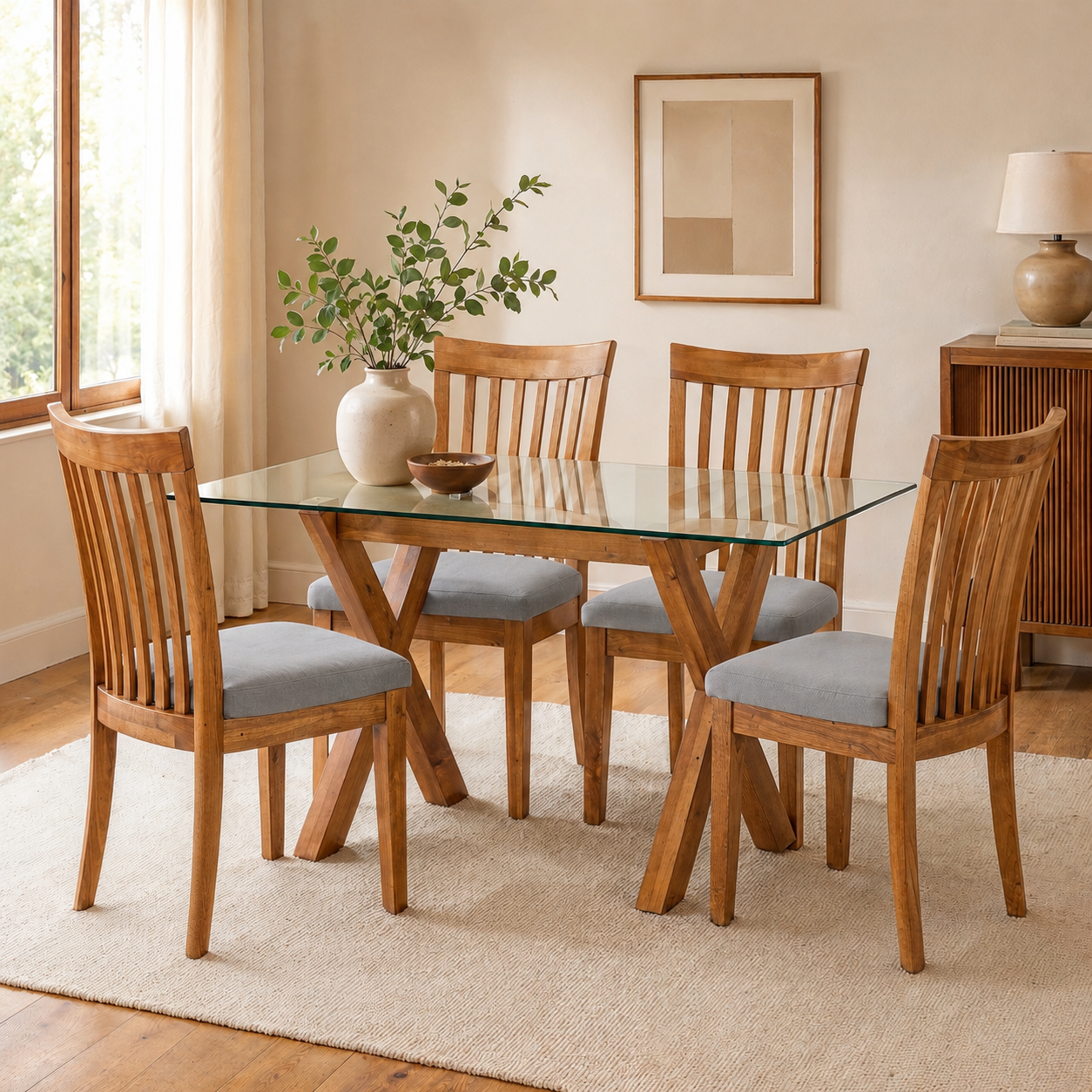Comedor Mérida Vidrio, 4 Sillas Sahara